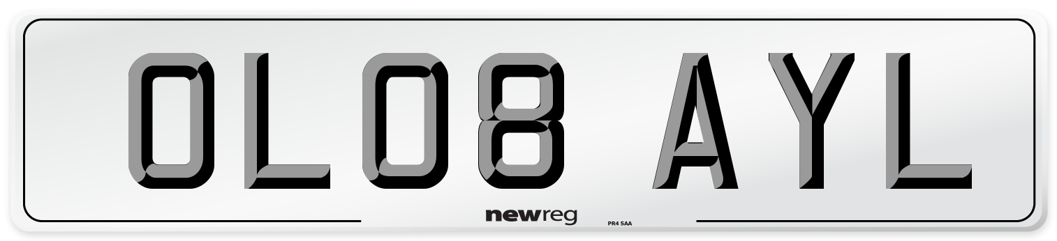 OL08 AYL Number Plate from New Reg